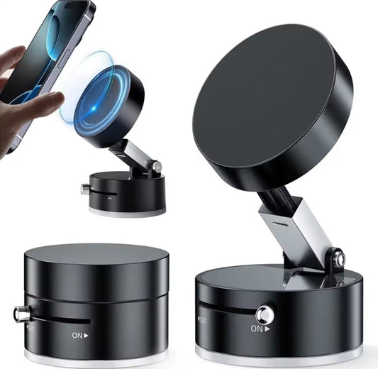 360-Degree Rotating Aluminum Alloy Magnetic Vacuum Suction Cup Car Phone Holder