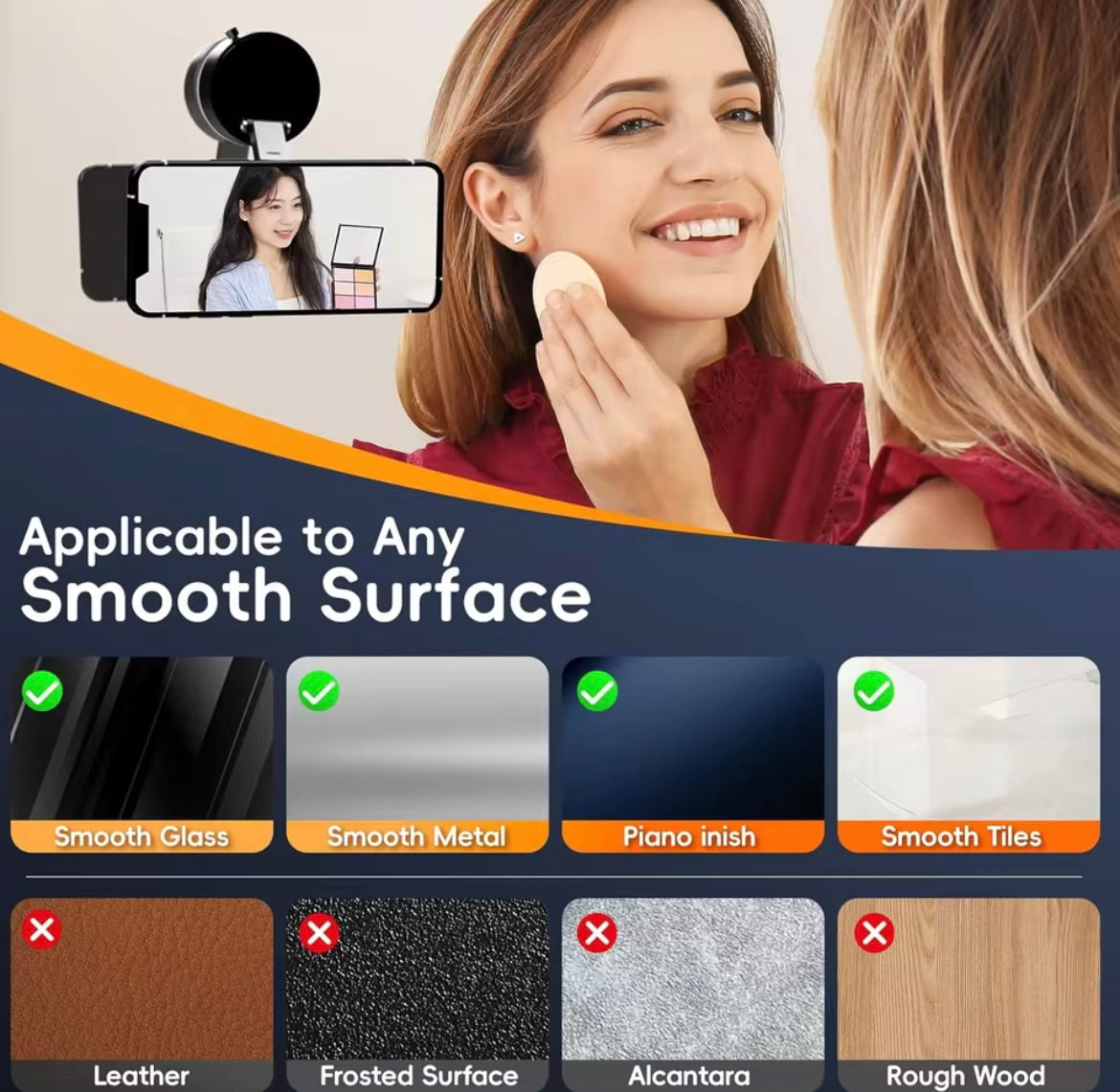 360-Degree Rotating Aluminum Alloy Magnetic Vacuum Suction Cup Car Phone Holder